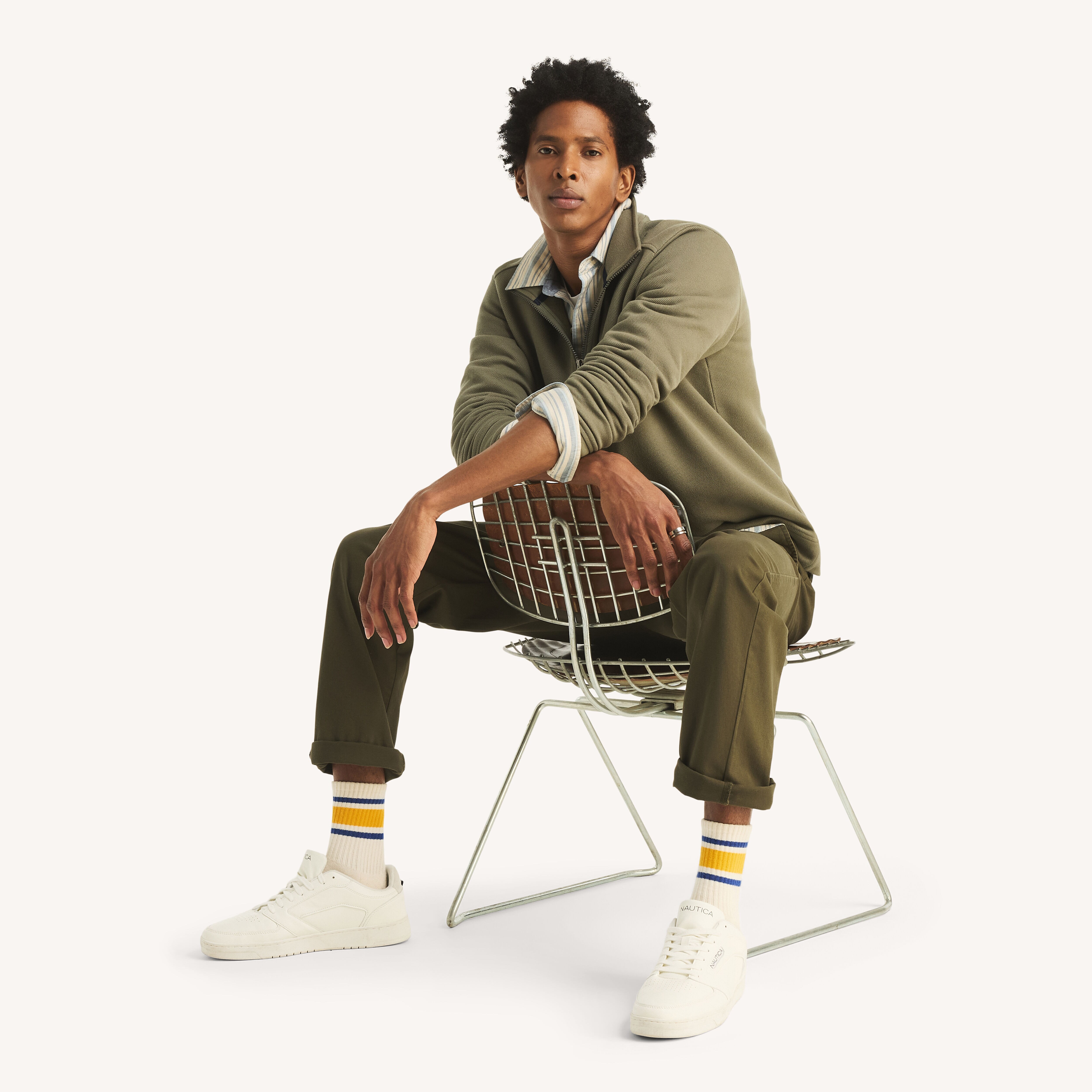 Classic Fit Piqué Fleece Quarter-Zip Sweatshirt | Nautica