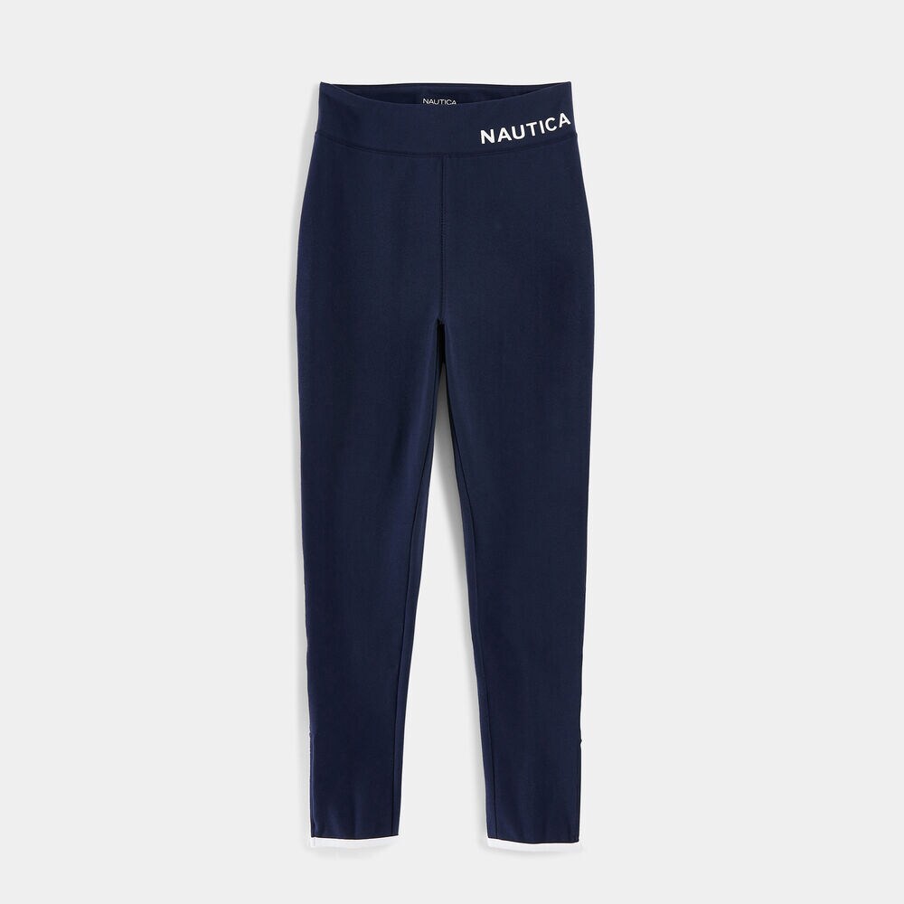LOGO ANKLE-ZIP LEGGING,Stellar Blue Heather,large