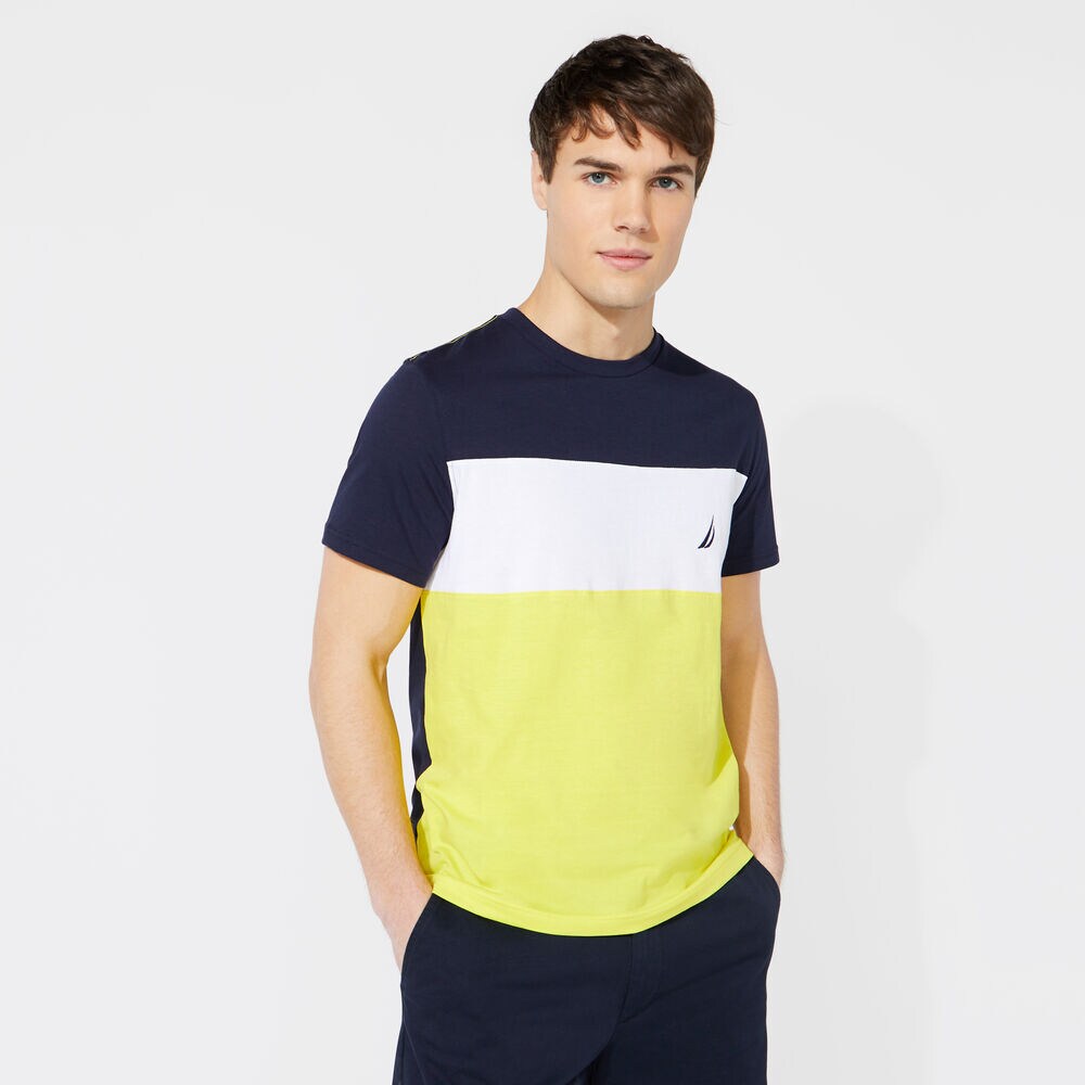 COLORBLOCK TEE,Navy,large