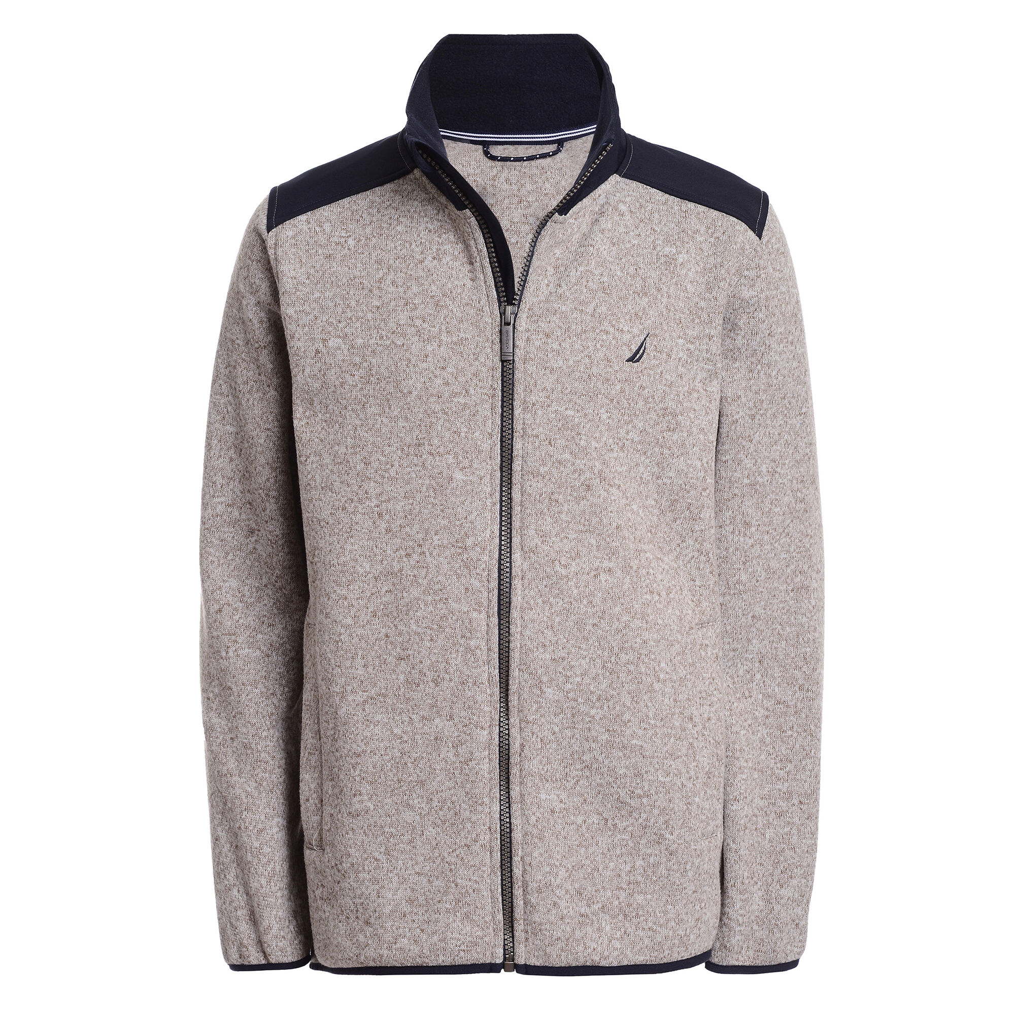 BOY'S FULL ZIP SWEATER FLEECE (8 - 18),Grey Heather,large
