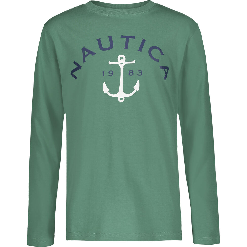LITTLE BOYS' ANCHOR GRAPHIC LONG-SLEEVE T-SHIRT (4-7),Juniper Green,large