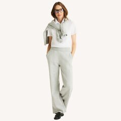 Wide Leg Fleece Sweatpant,Charcoal Heather,large