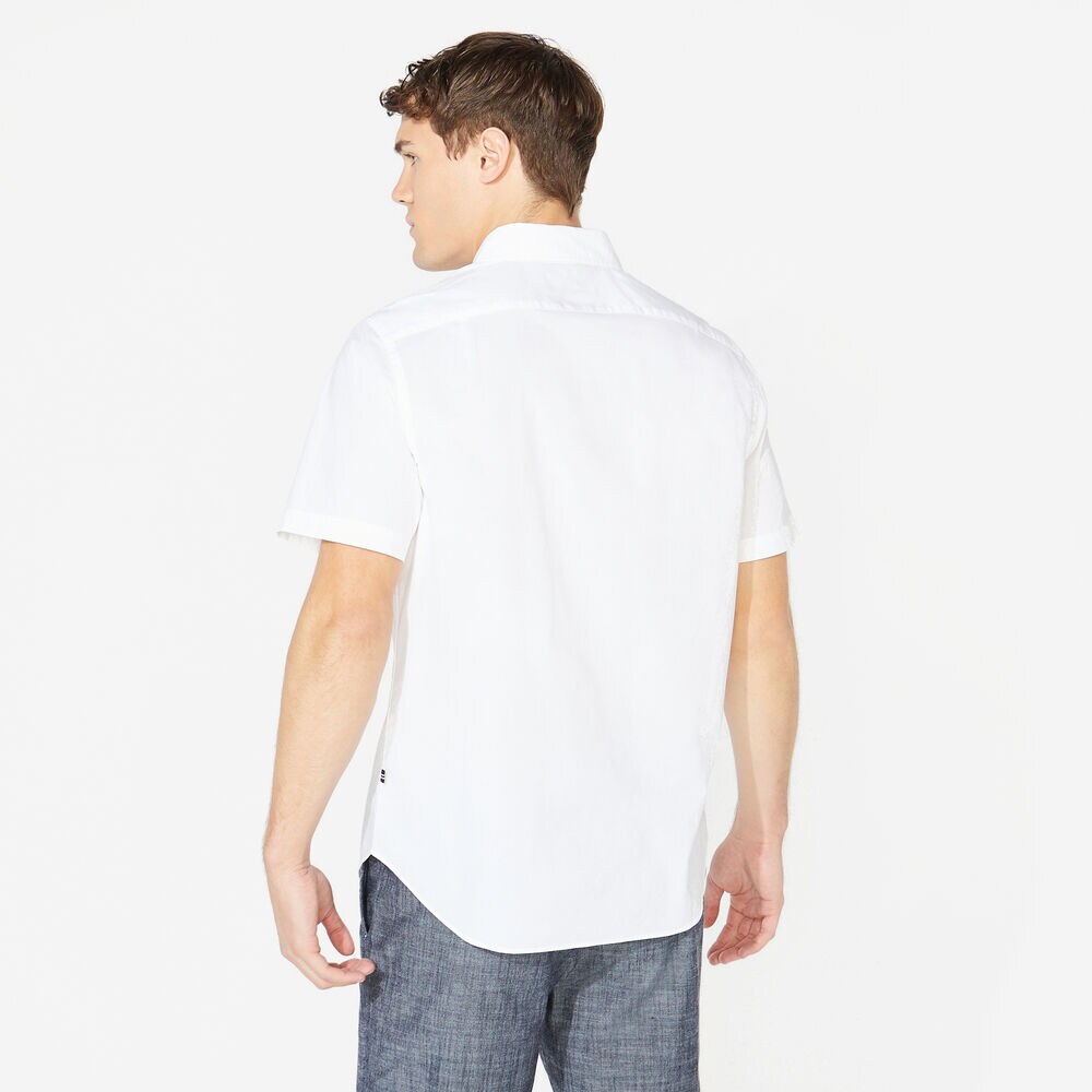 STRIPED SHORT-SLEEVE SHIRT,Bright White,large