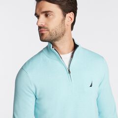 QUARTER ZIP NAVTECH SWEATER,Distressed Blue Wash,large