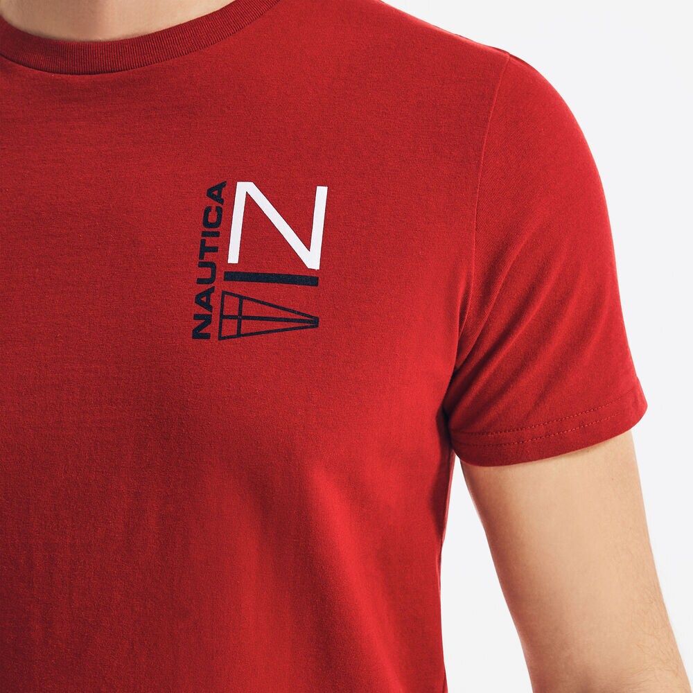 LOGO GRAPHIC T-SHIRT,Nautica Red,large