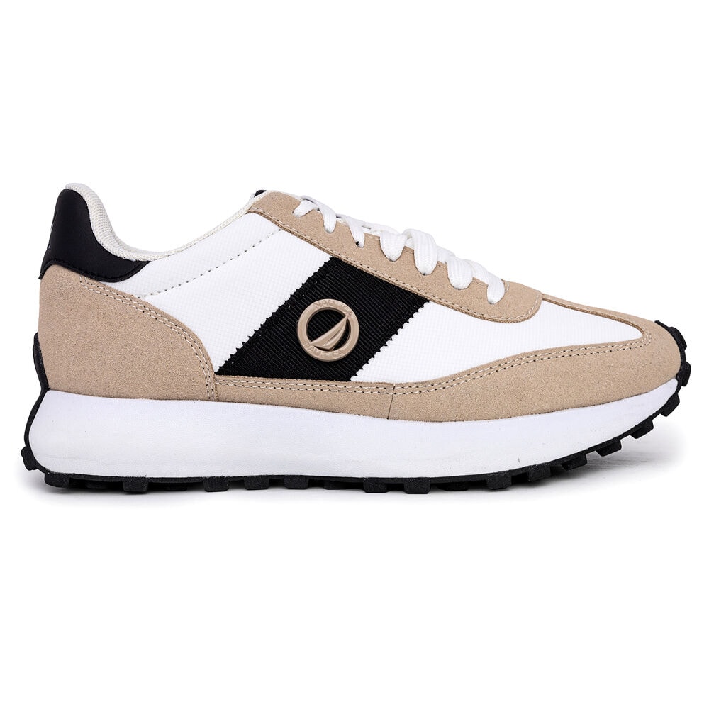 brand icon Nylon Lace-Up Sneaker,Dark Brown Heather,large