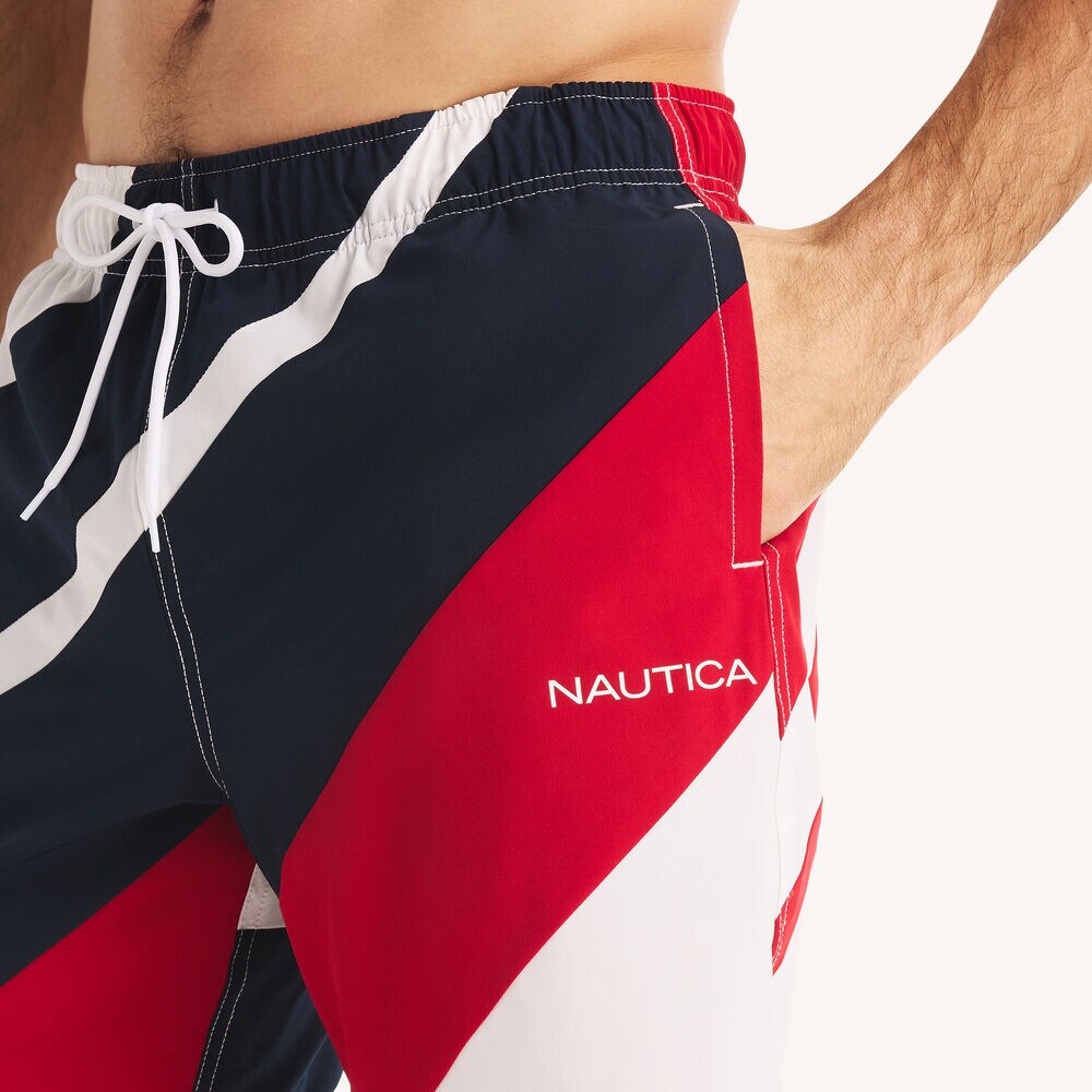 8" Striped Quick-Dry Swim,Nautica Red,large