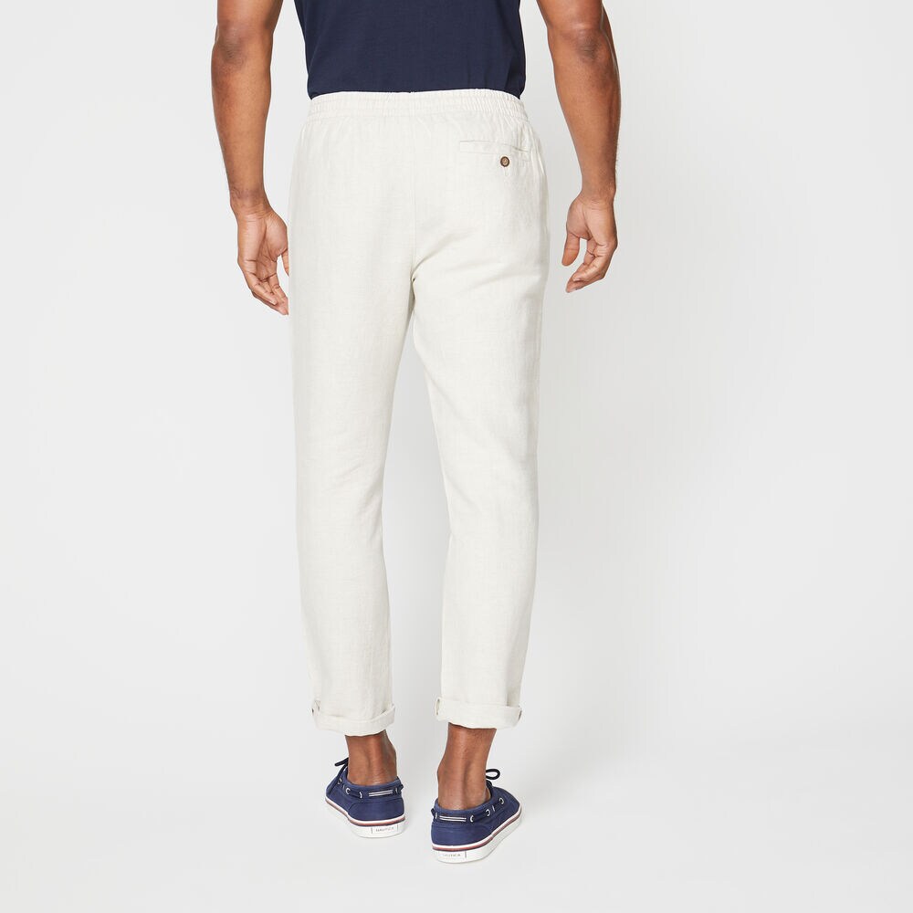 CLASSIC FIT DRAWSTRING LINEN PANT,Wheat Flax,large