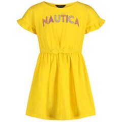 Girls' Cinch Waist Dress (7-16),LIGHT MIMOSA,large