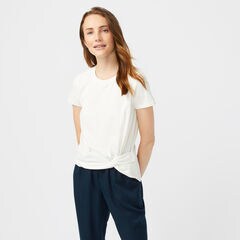 SIDE KNOT JERSEY TOP,Marshmallow,large