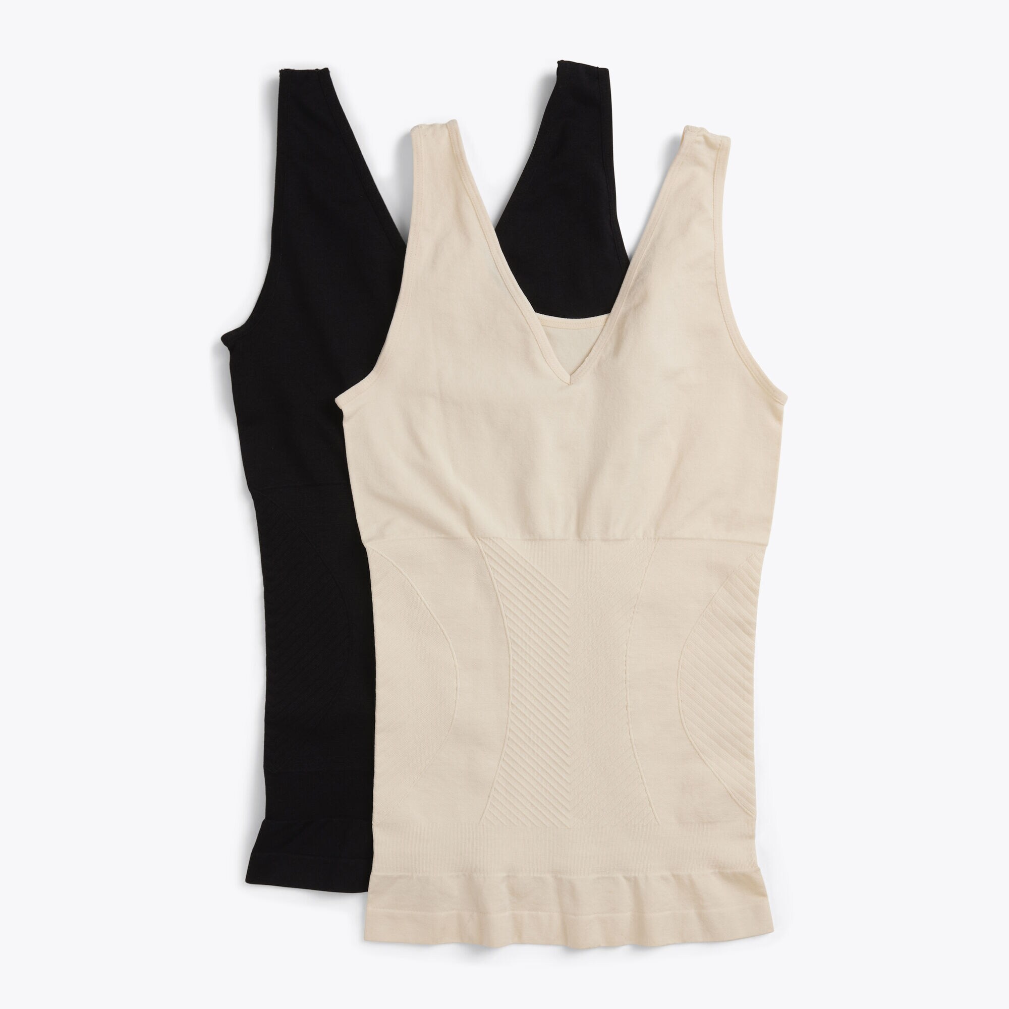 JACQUARD SHAPING TANK, 2-PACK,Dark Brown Heather,large