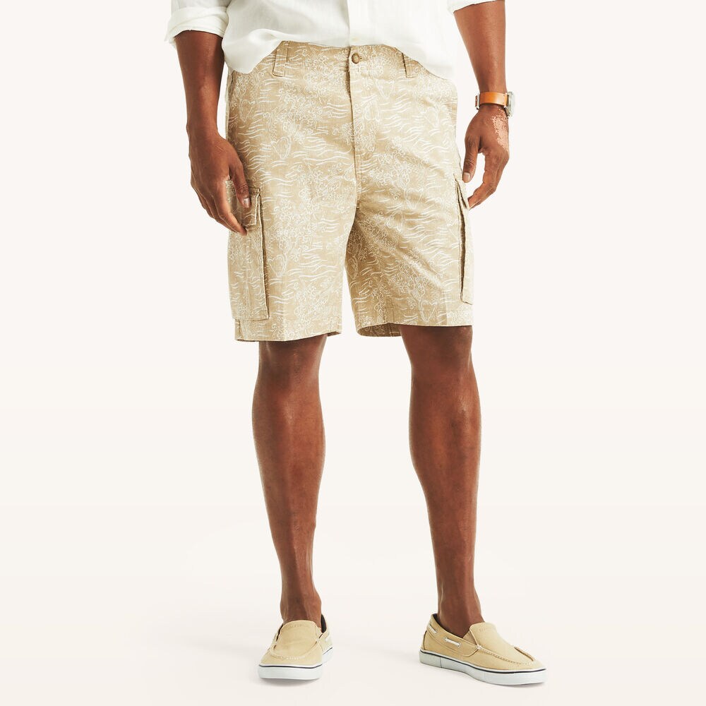 Nautica Jeans Co. 9.5" Printed Cargo Short,Sail White,large