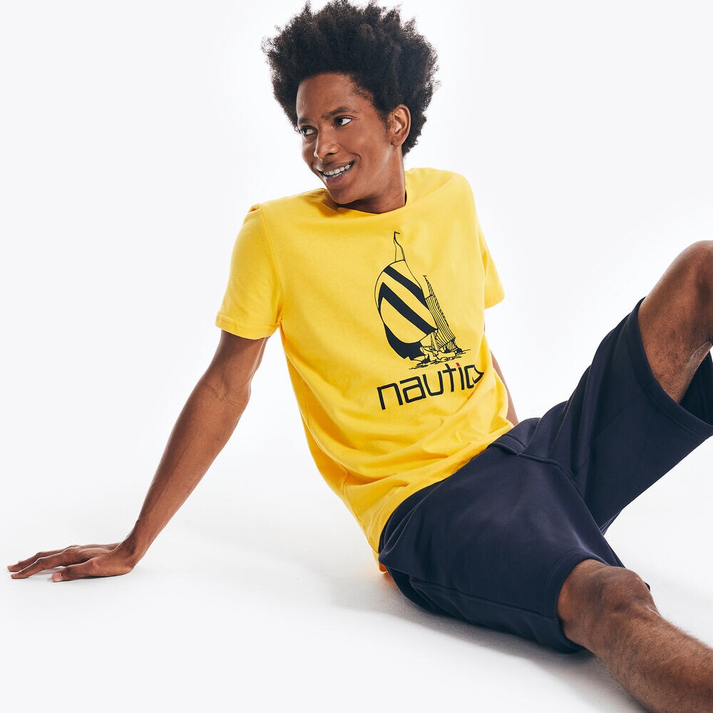 SPINNAKER GRAPHIC T-SHIRT,Lemon Chrome,large
