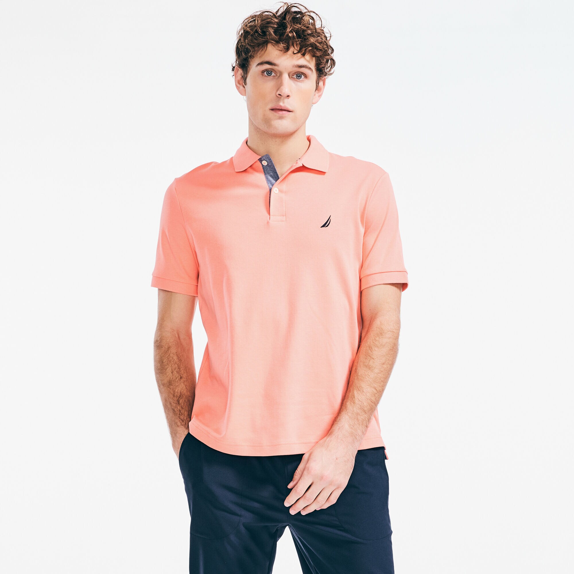 CLASSIC FIT BRAND ICON POLO,Pale Coral,large