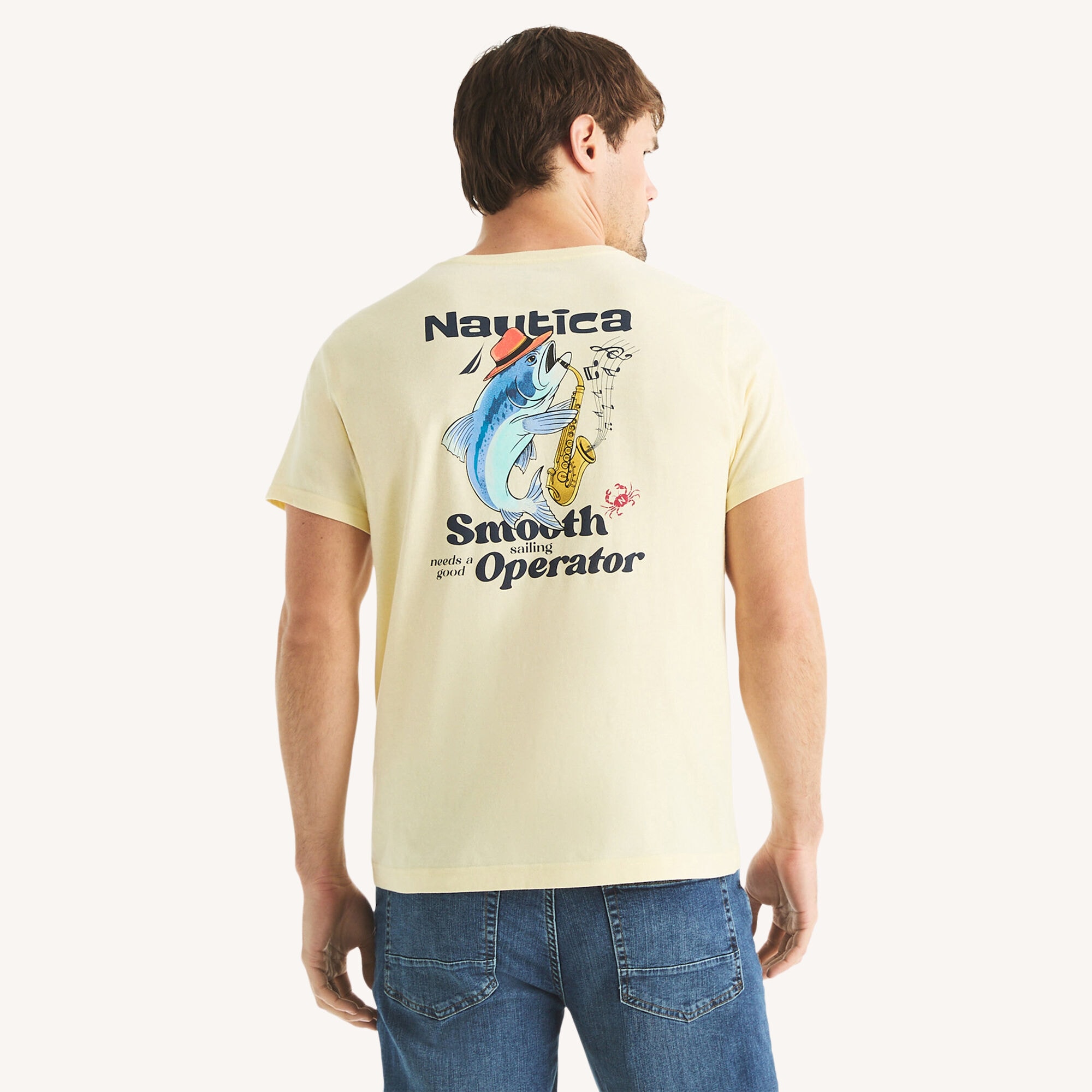 Smooth Sailing Graphic T-Shirt,Soft Yellow,large