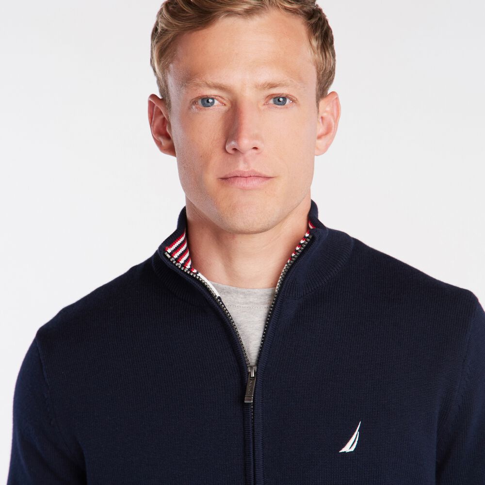 NAVTECH FULL-ZIP SWEATER,Navy,large
