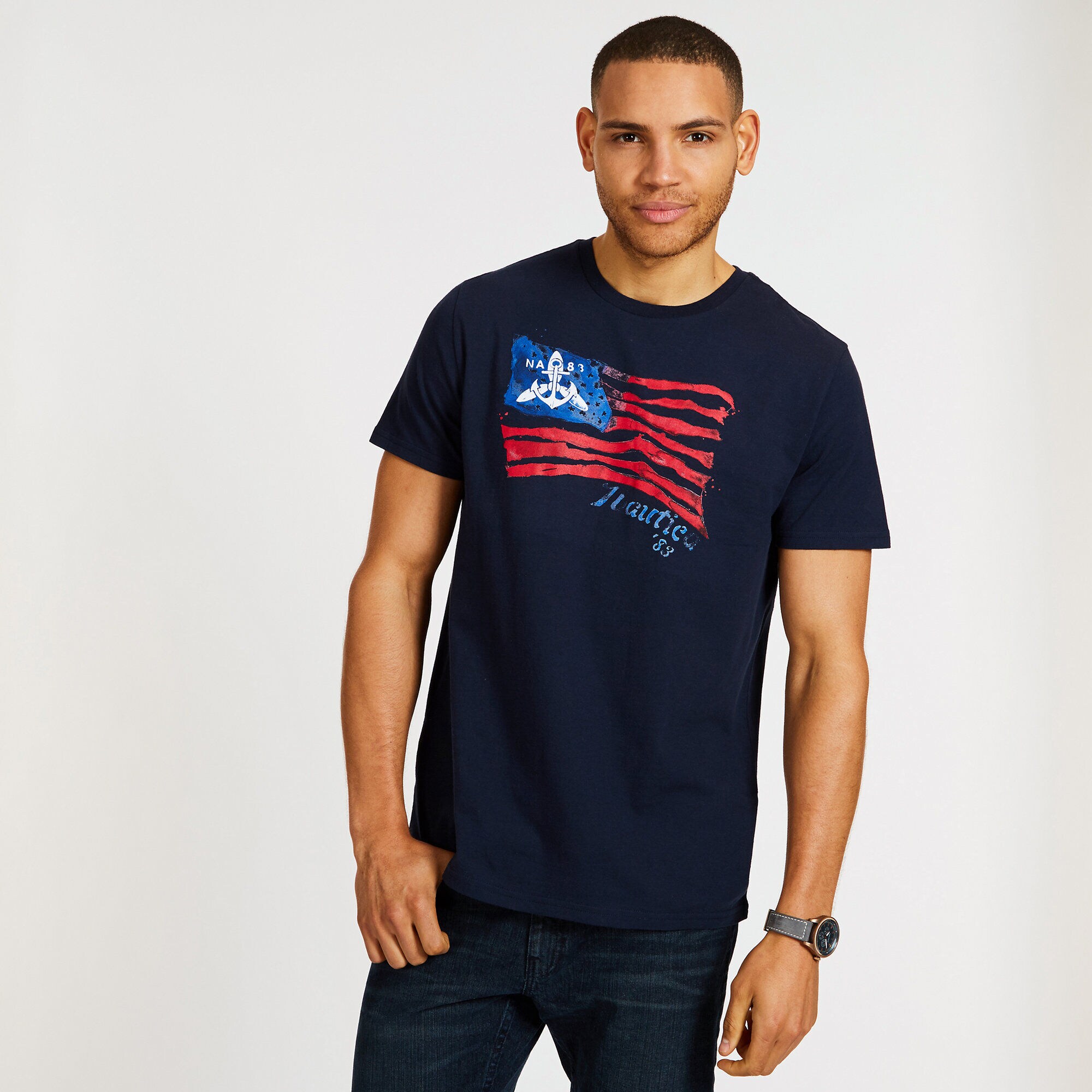JULY 4TH GRAPHIC T-SHIRT,Navy,large