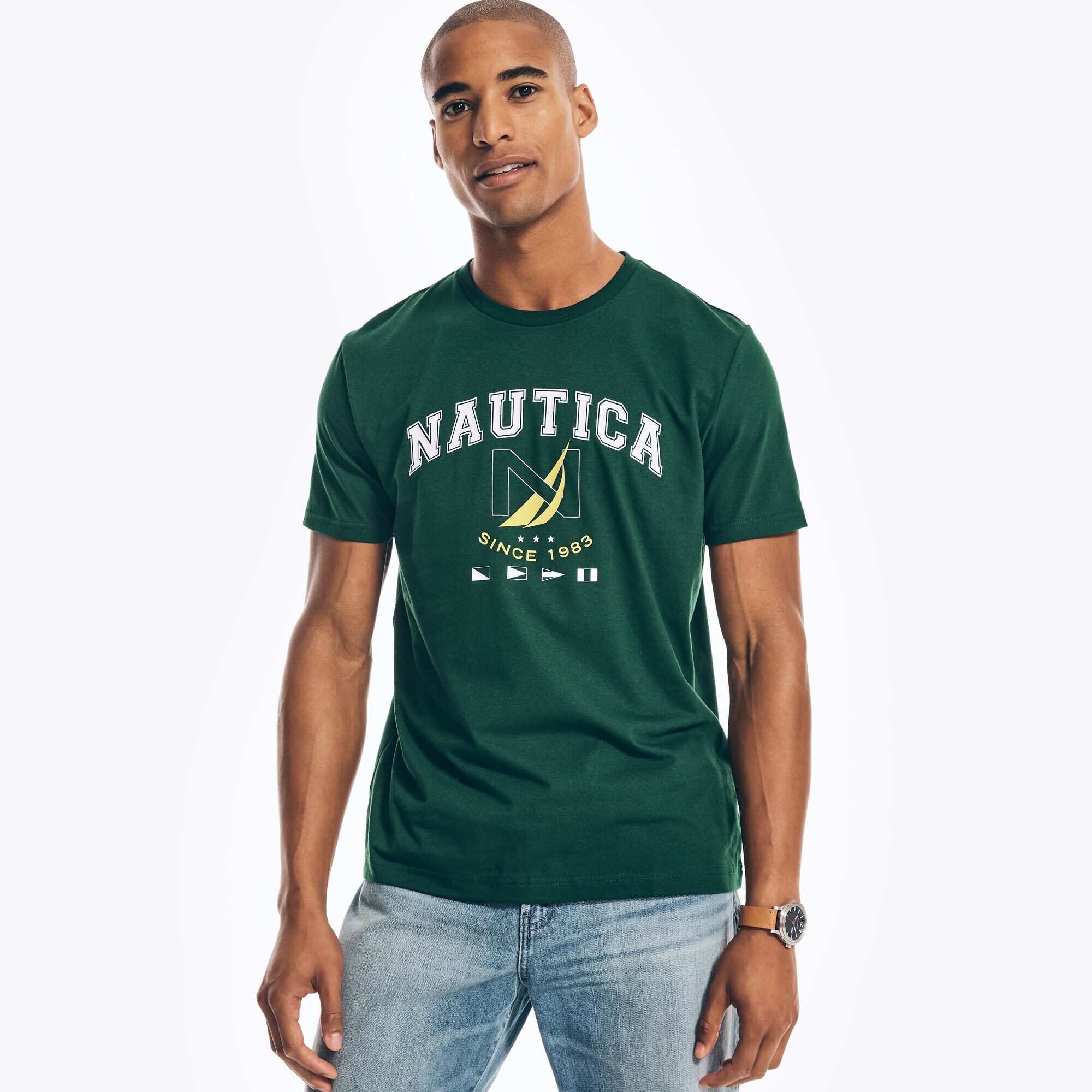  Big & Tall Skyline Graphic T-Shirt,Cosmic Fern,large