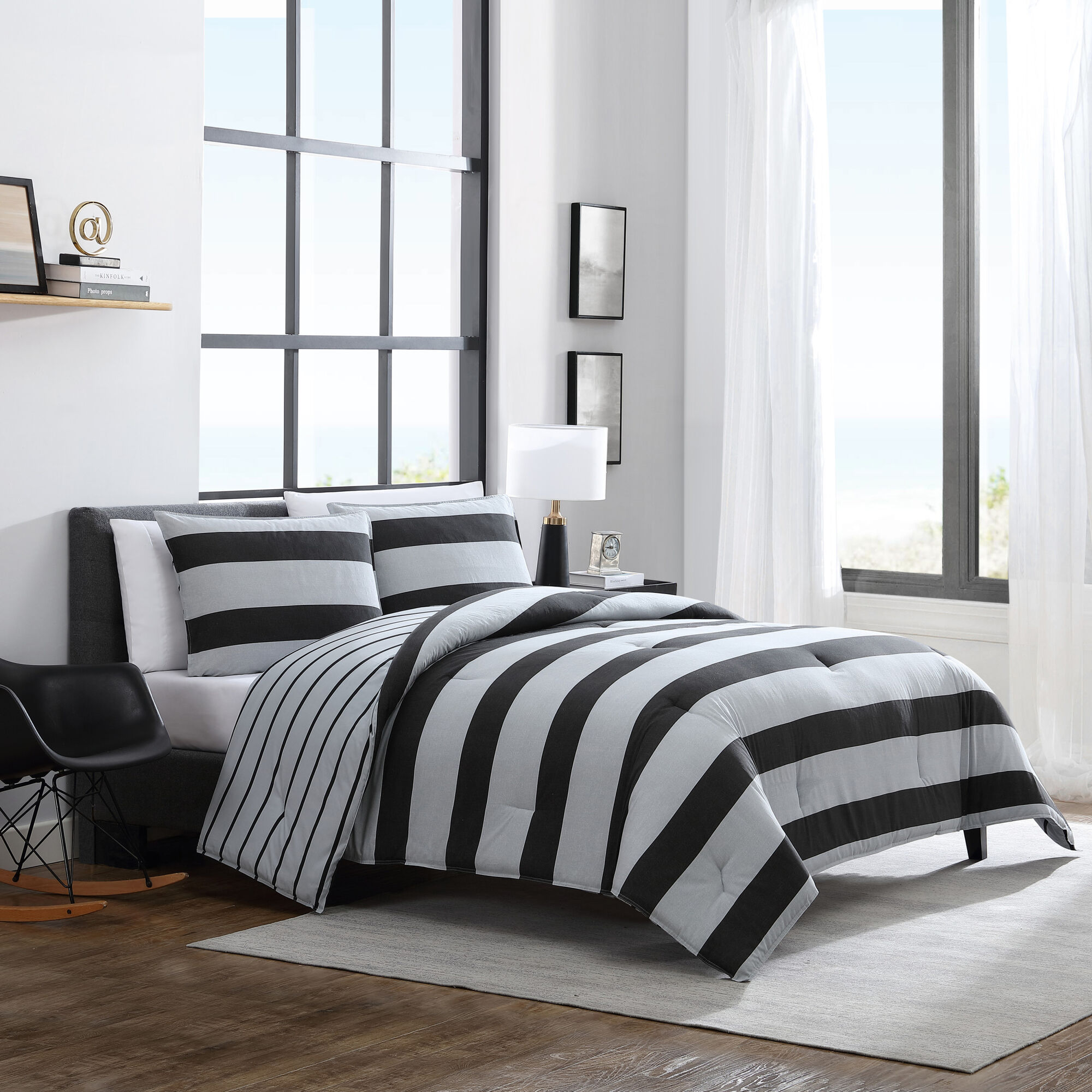 LAWNDALE TWIN/TWIN XL REVERSIBLE COMFORTER AND SHAM SET,Heather,large