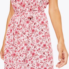 FLORAL PRINTED DRESS,Flare Red,large