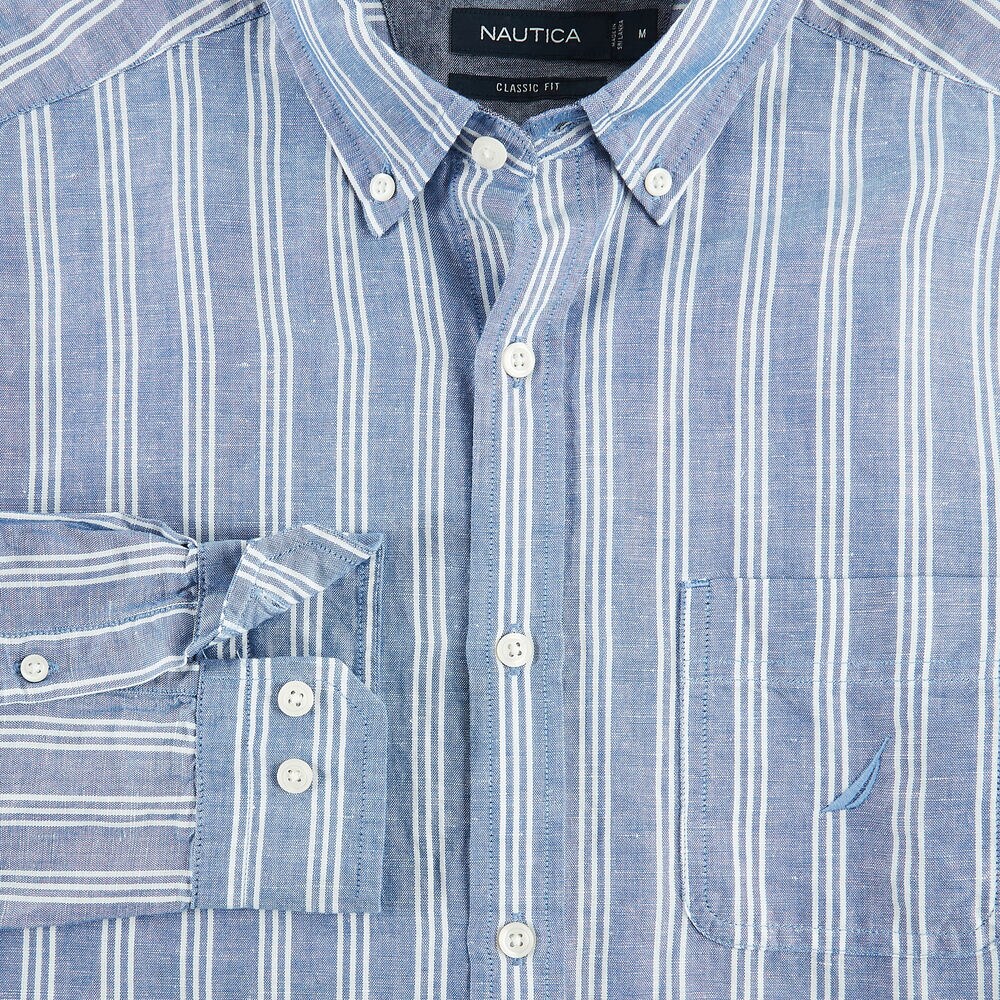 STRIPED LINEN SHIRT,Limoges,large