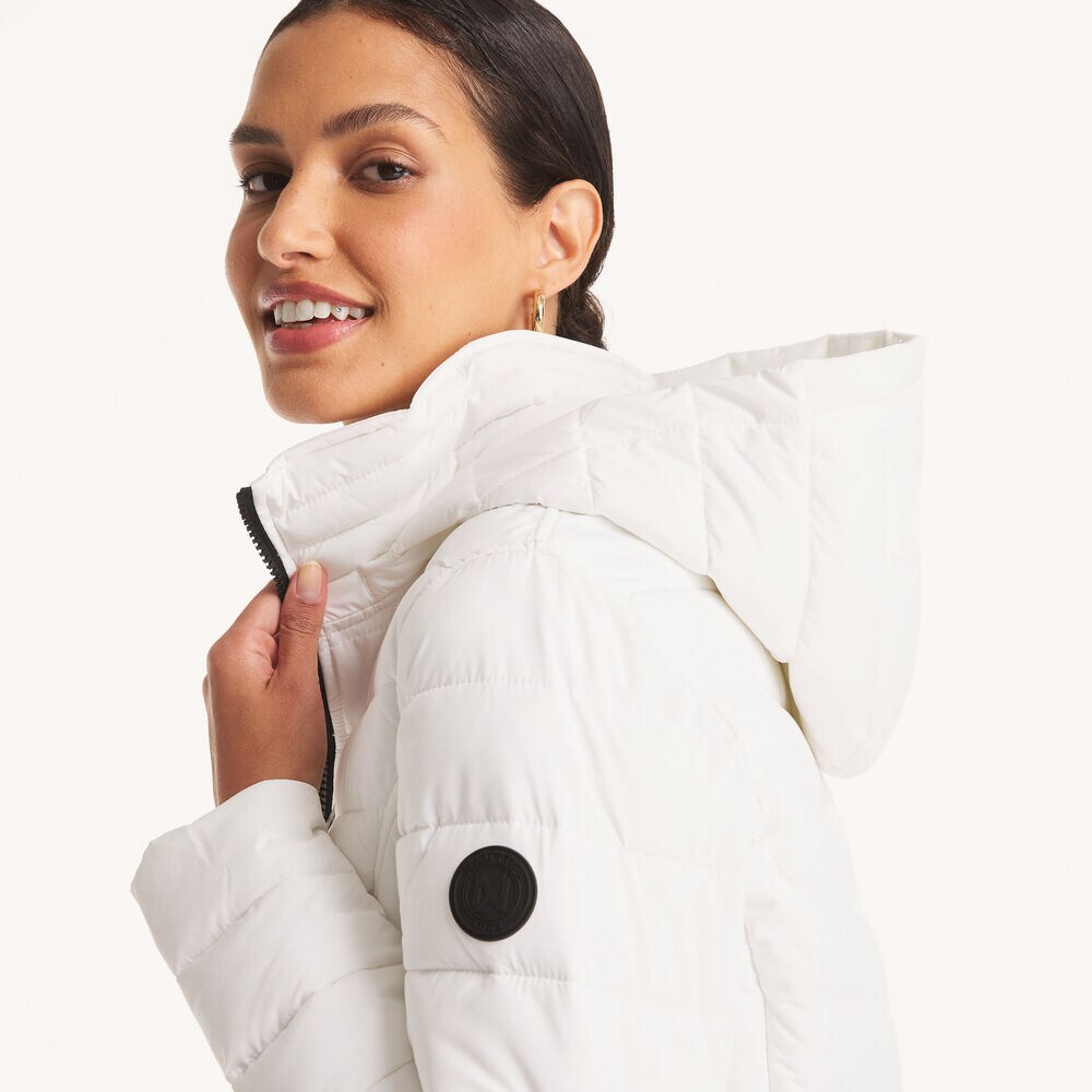 Puffer Jacket With Removable Hood,Bright White,large