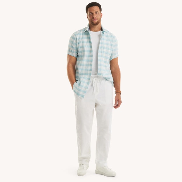 Big & Tall Plaid Short-Sleeve Oxford Shirt