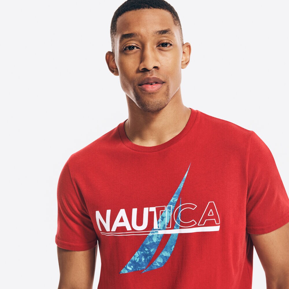 LOGO BRAND ICON GRAPHIC T-SHIRT,Nautica Red,large
