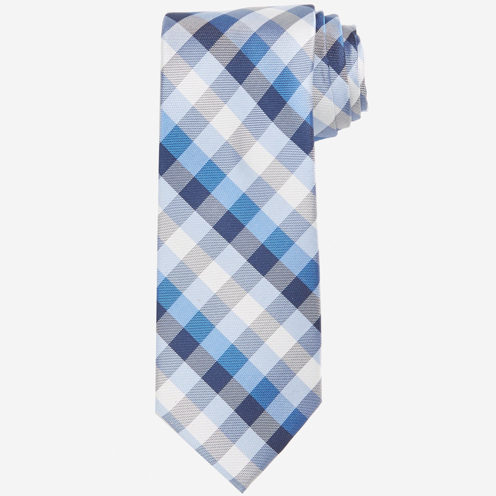 Portsea Check Tie,Sea Mist,large