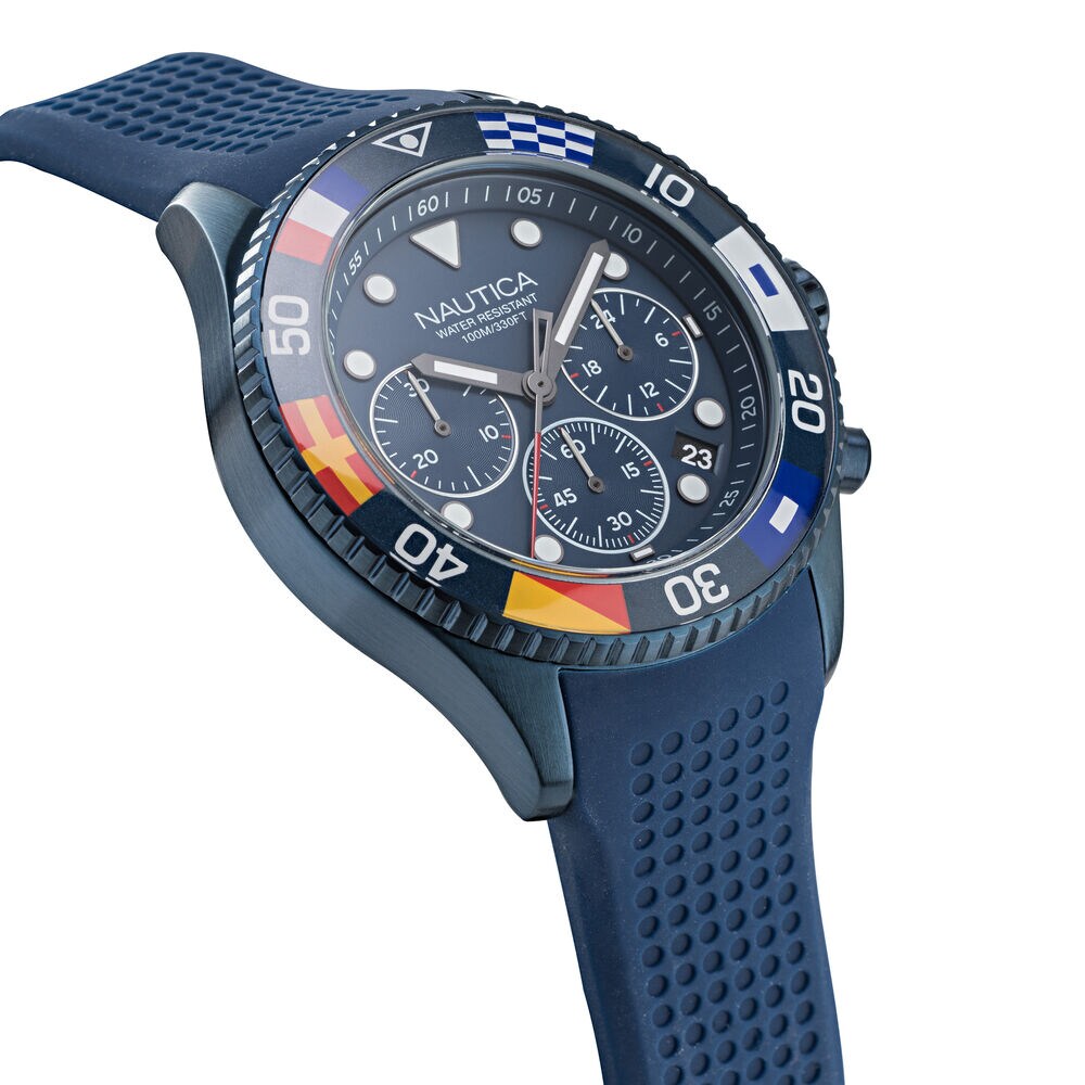 WESTPORT FLAG-EMBELLISHED CHRONOGRAPH WATCH,Multi,large