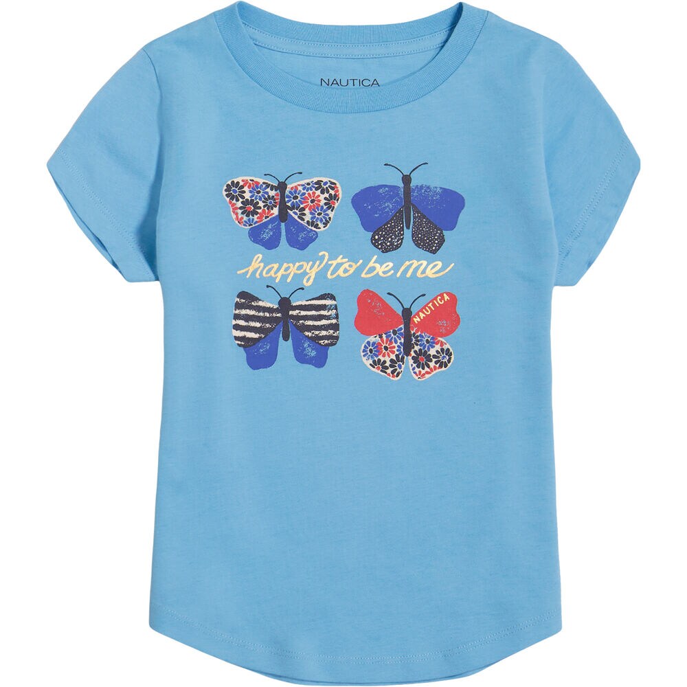 GIRLS' HAPPY BUTTERFLIES T-SHIRT (7-16),Aquadream,large