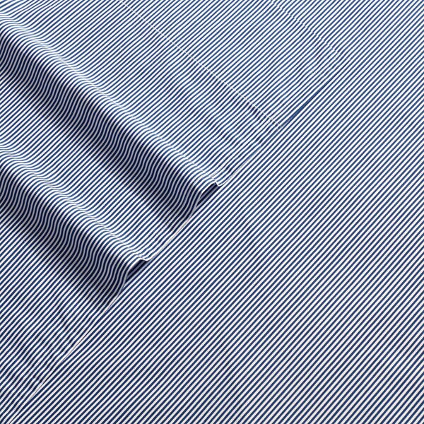 Penny Pinstripe Navy Queen Sheet Set