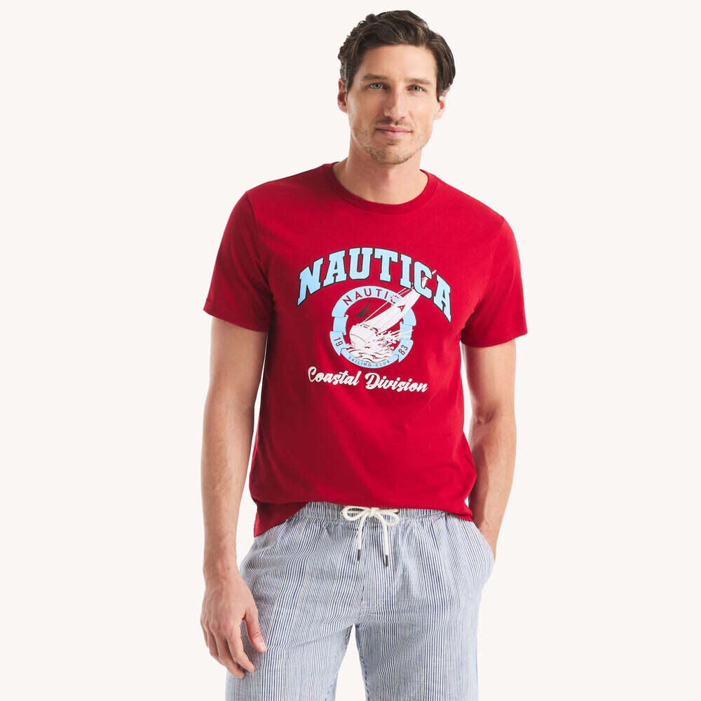 Coastal Division Graphic T-Shirt,Nautica Red,large