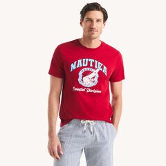 Coastal Division Graphic T-Shirt,Nautica Red,large