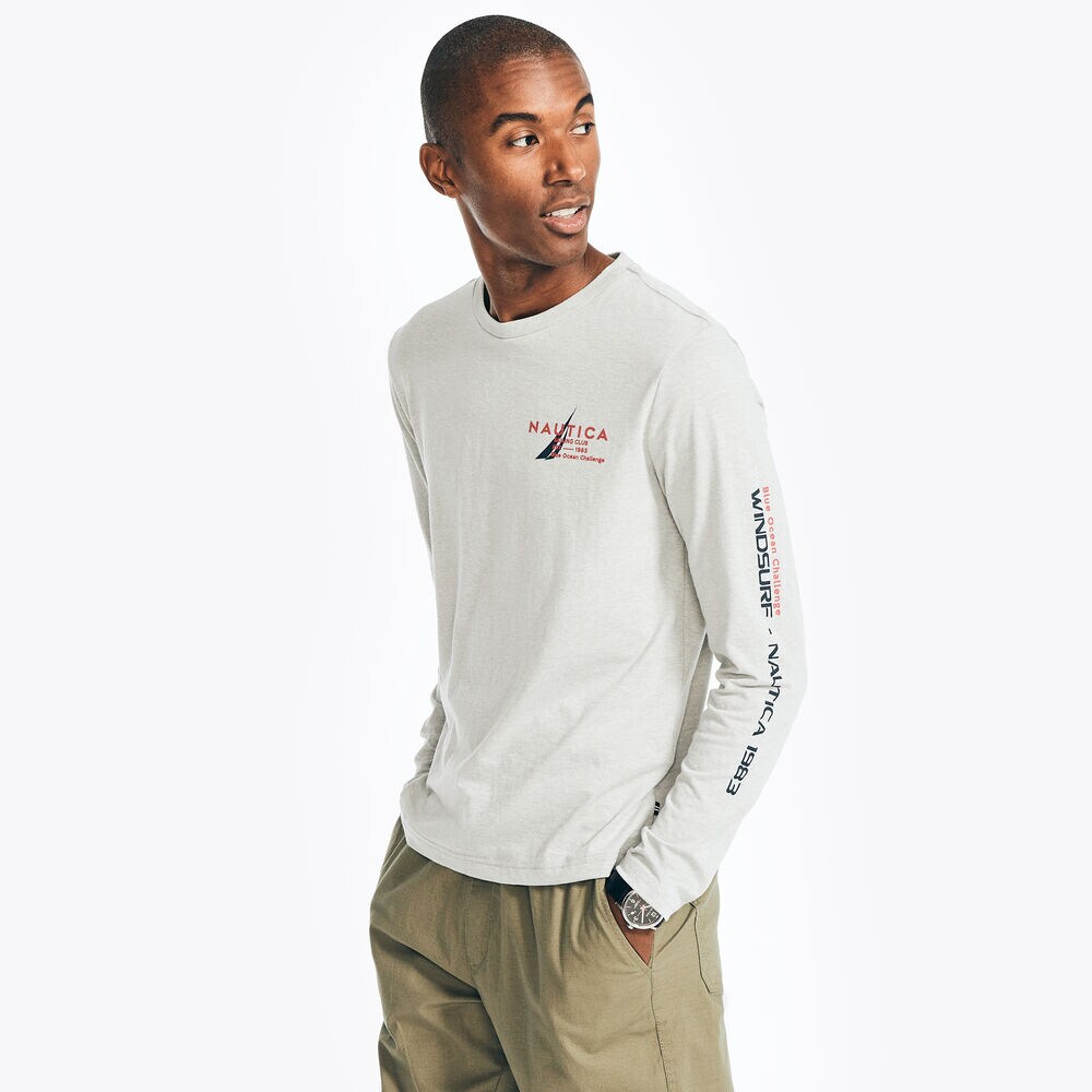 SUSTAINABLY CRAFTED GRAPHIC LONG-SLEEVE T-SHIRT,Grey Heather,large