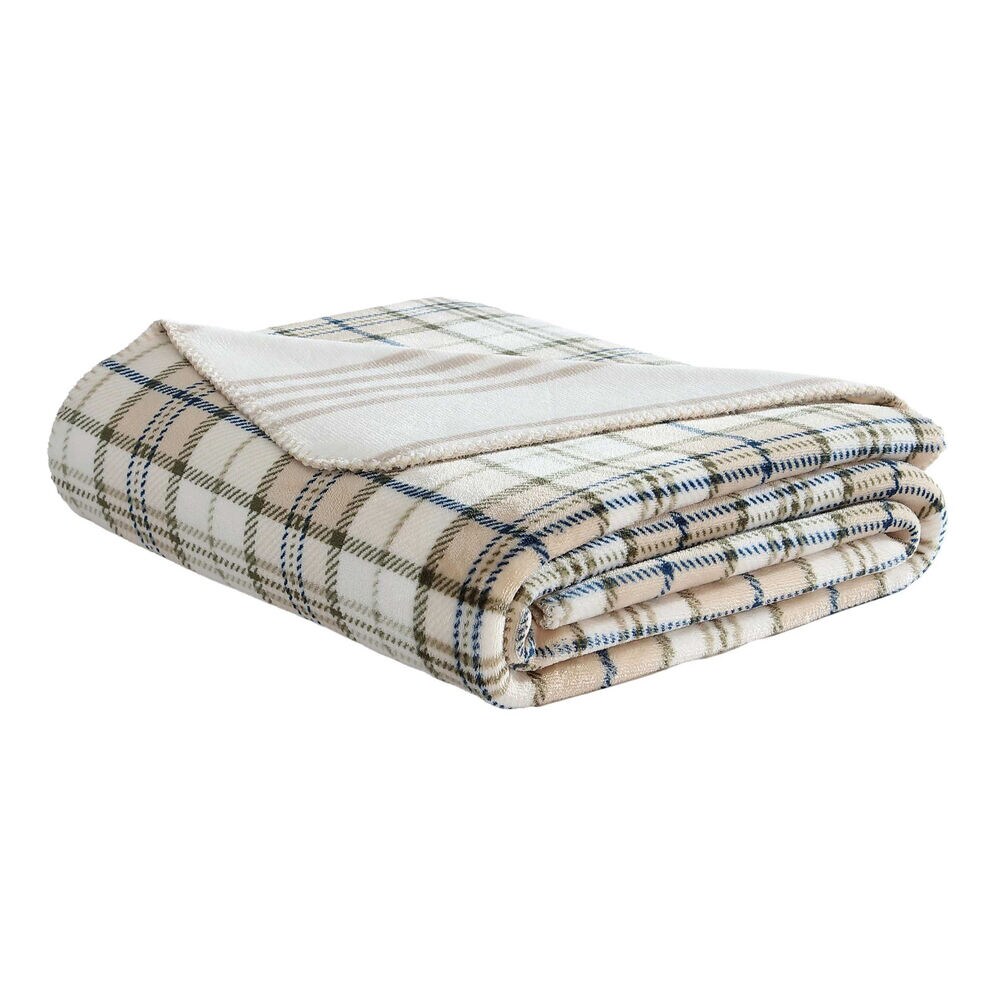 Southgale Plaid Beige Throw Blanket