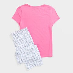 NAUTICAL PRINT SHORT SLEEVE CAPRI PAJAMA SET,Arctic White,large