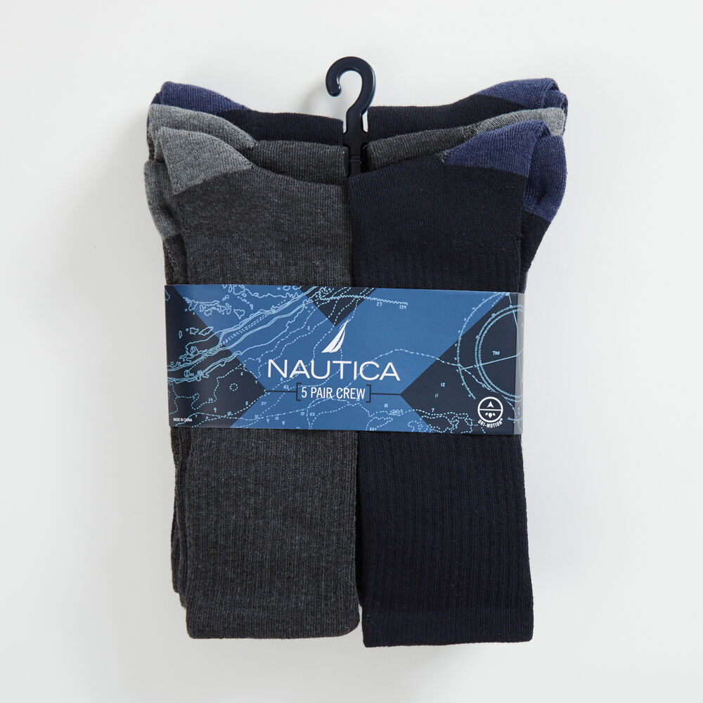 ATHLETIC CREW SOCKS, 5-PACK,Black,large