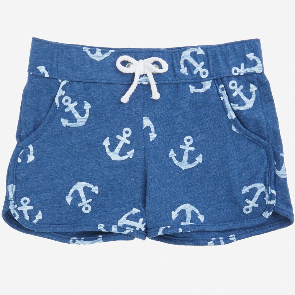 Little Girls' Anchor Pull-On Short (2T-7),Pure Adriatic Sea Wash,large