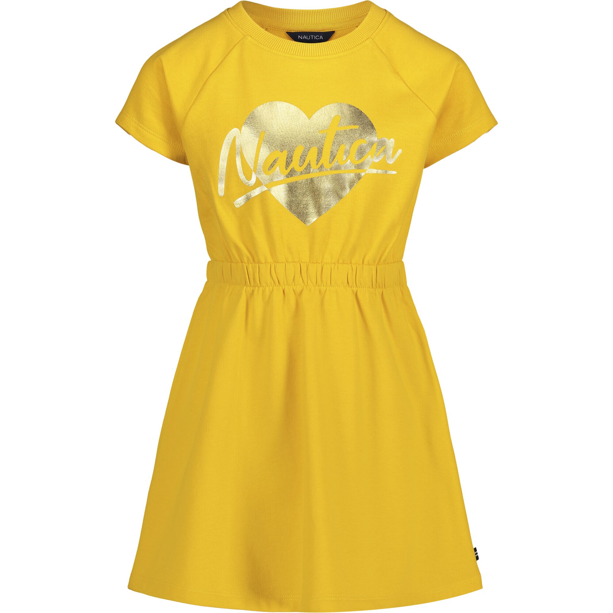 TODDLER GIRLS' FOIL HEART DRESS (2T-4T),Mustard Field,large