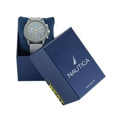 Nautica One Wheat Fiber Strap 3-Hand Watch,Pale Blue,large