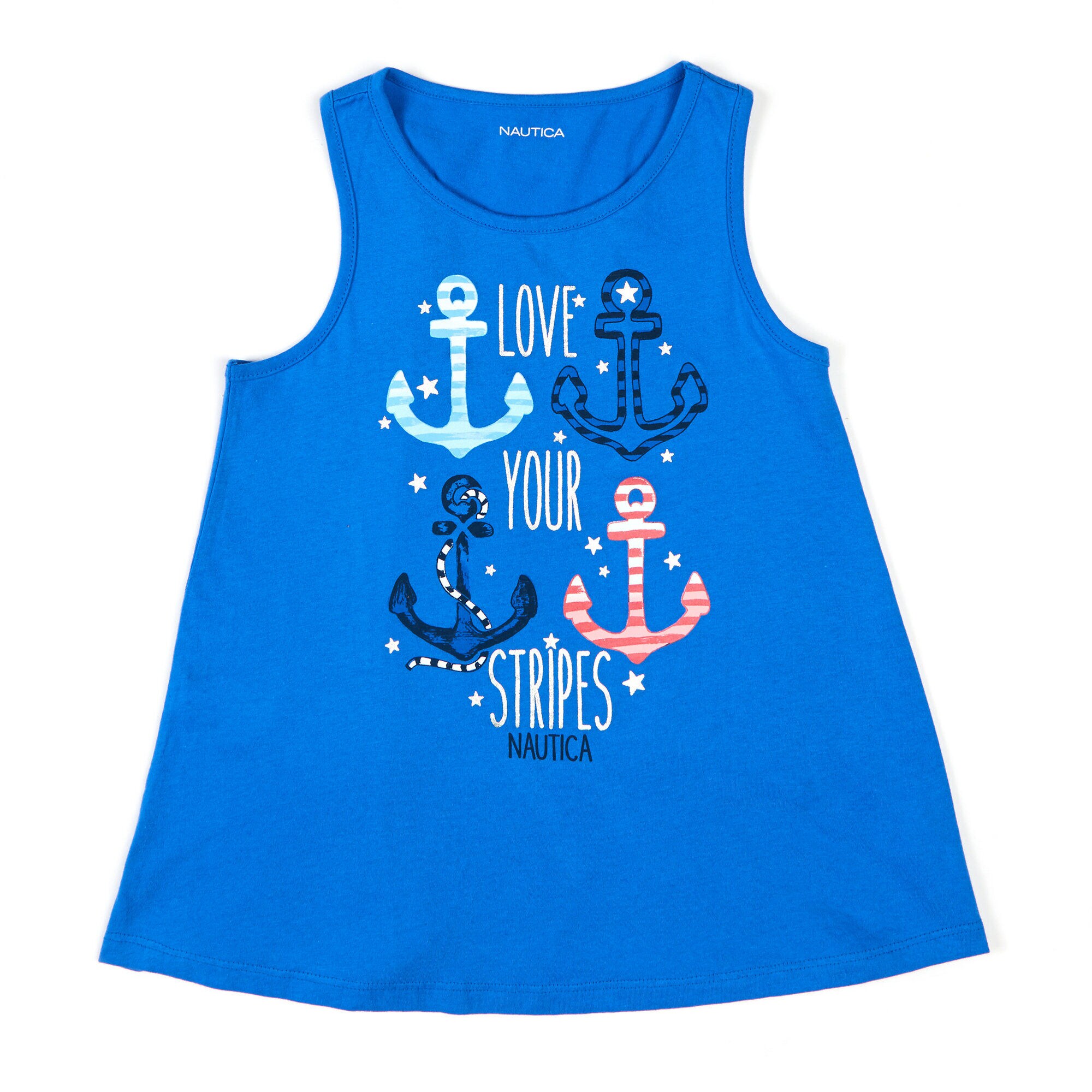 Toddler Girls' Love Your Stripes Tank Top (2T-4T),Classic Blue,large