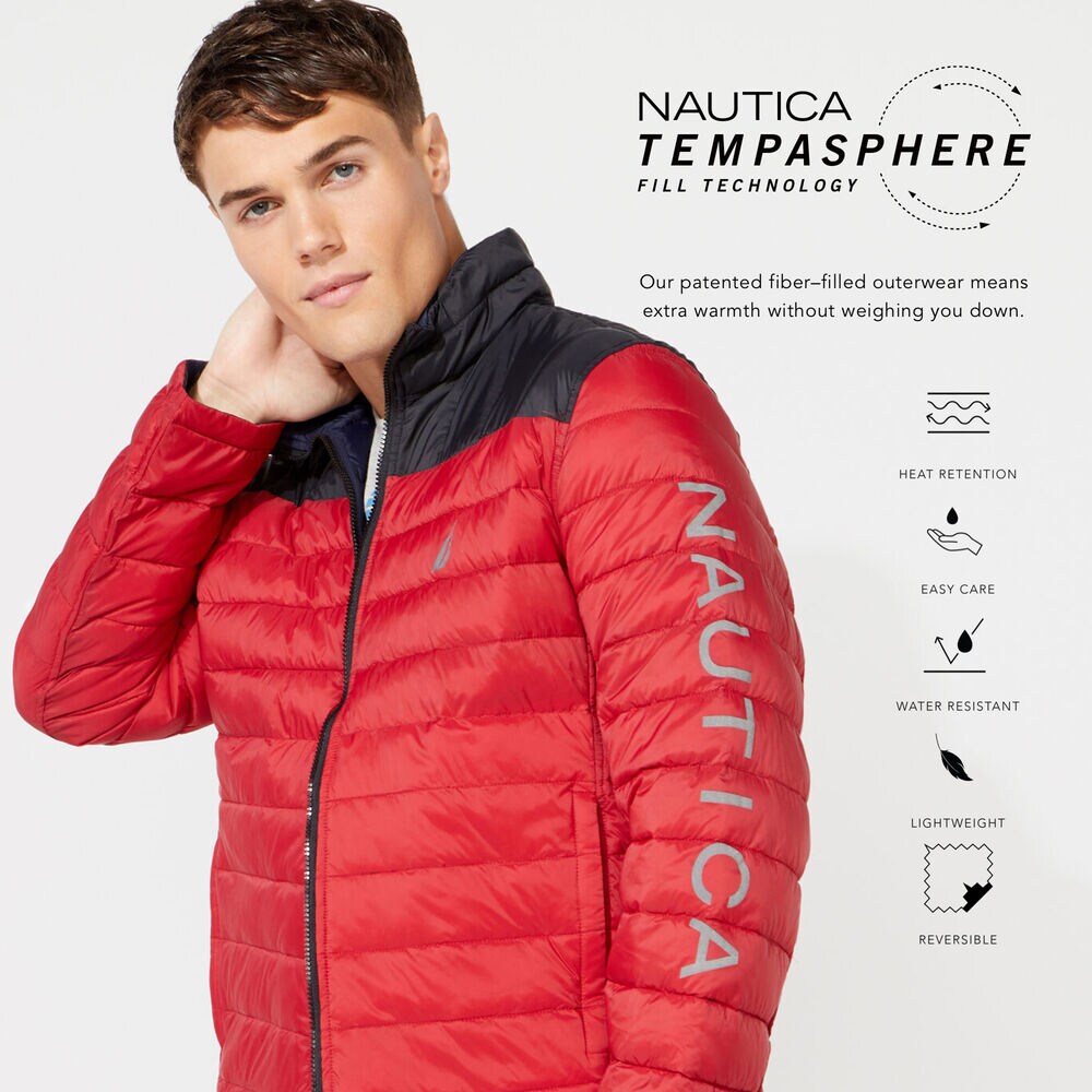 LIGHTWEIGHT TEMPASPHERE REVERSIBLE JACKET,Nautica Red,large