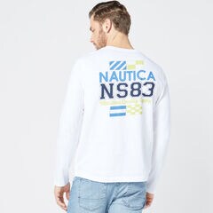 NS-83 LOGO GRAPHIC LONG SLEEVE T-SHIRT,Bright White,large