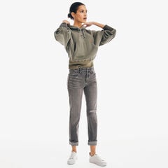 NAUTICA JEANS CO. TRUE FLEX MID-RISE STRAIGHT DENIM,Khaki Wash,large