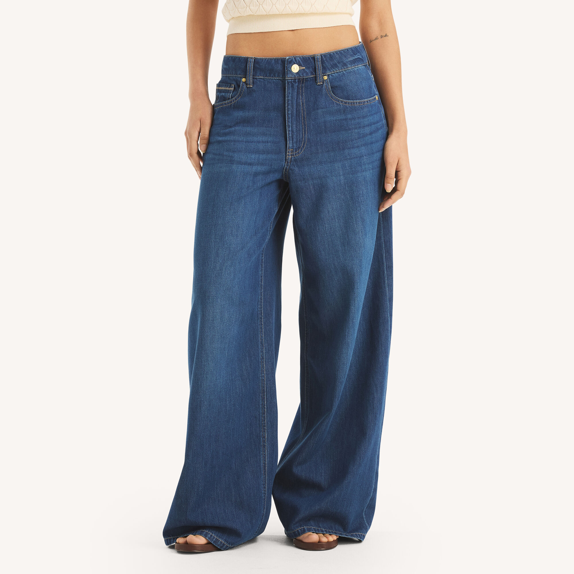 Wide Leg Jean,Marine Blue,large