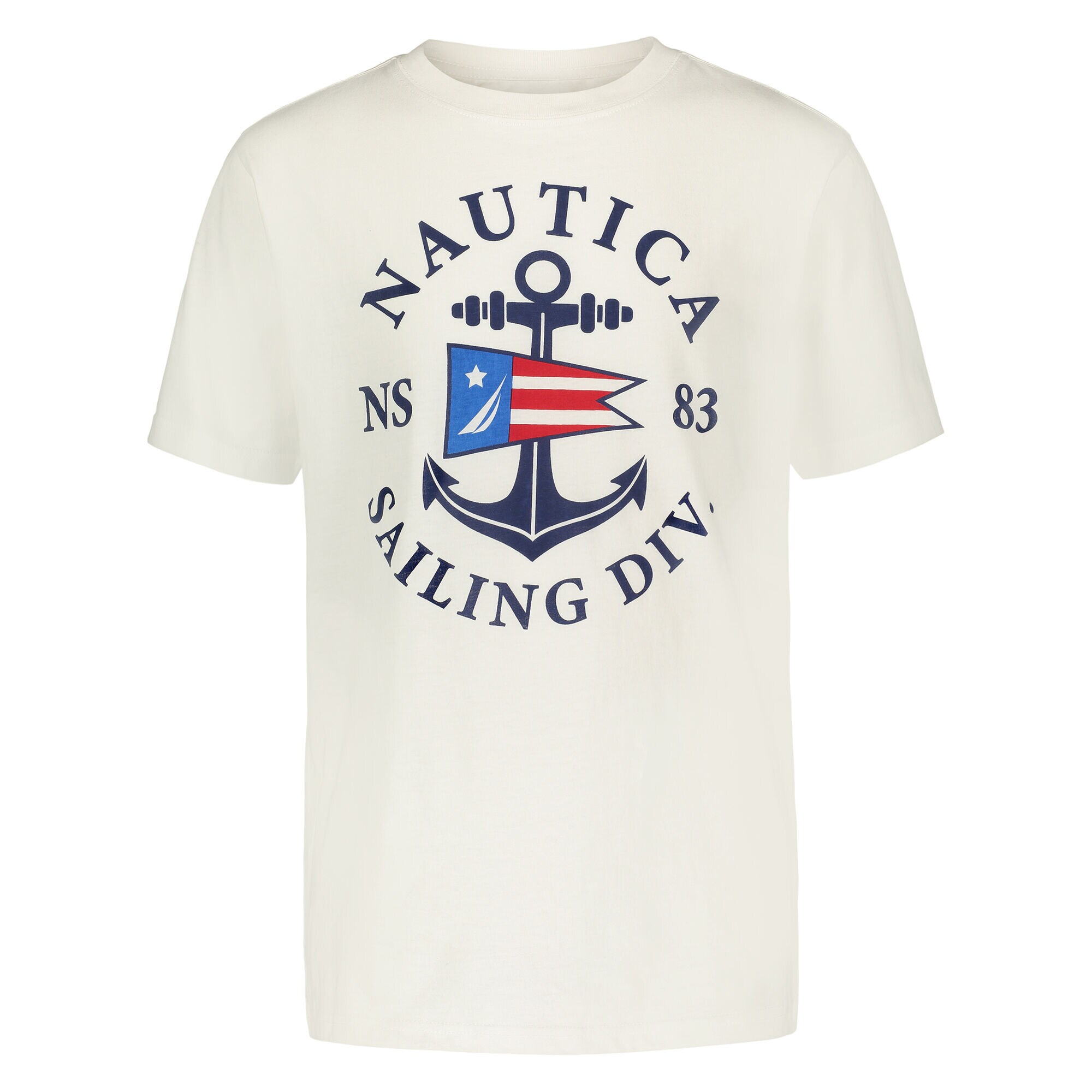 BOYS' BIG CIRCLE LOGO GRAPHIC T-SHIRT (8-20),Antique White Wash,large