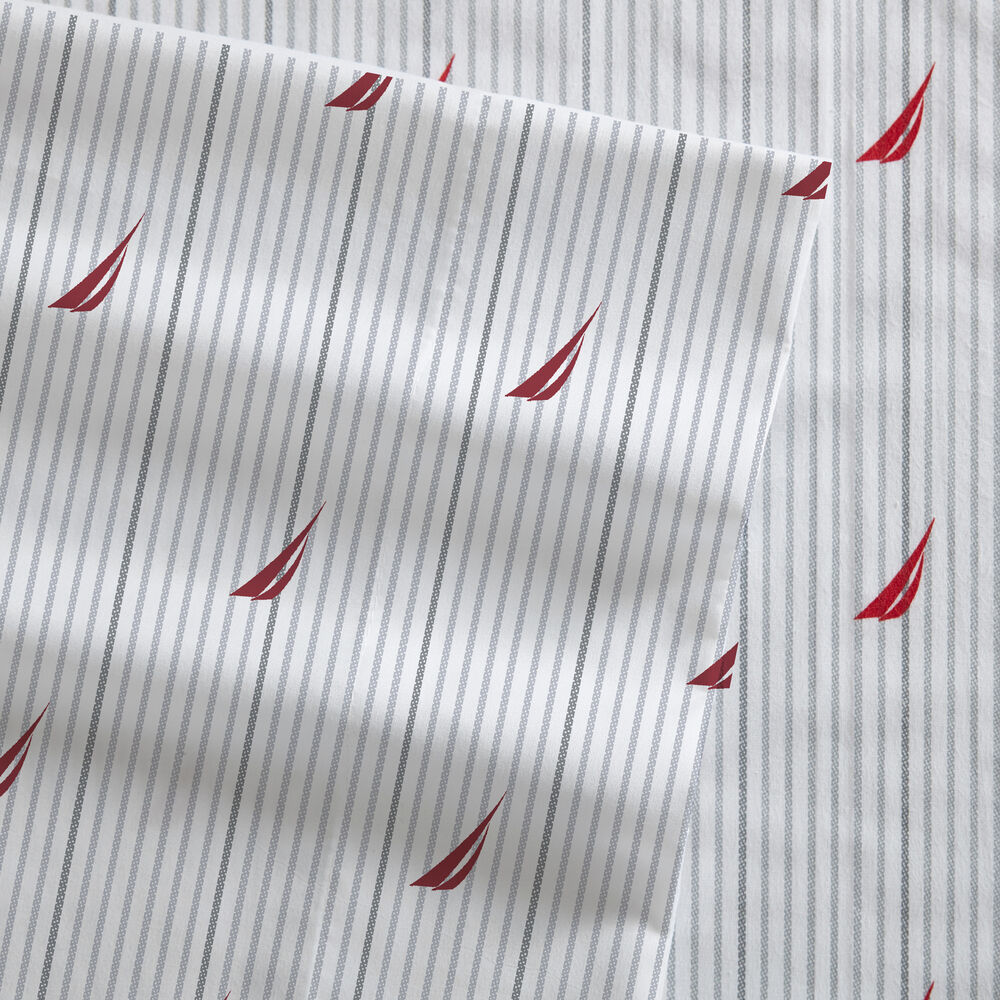 AUDLEY STRIPED RED QUEEN SHEET SET,Tango Red,large