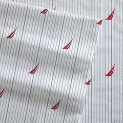 AUDLEY STRIPED RED QUEEN SHEET SET,Tango Red,large