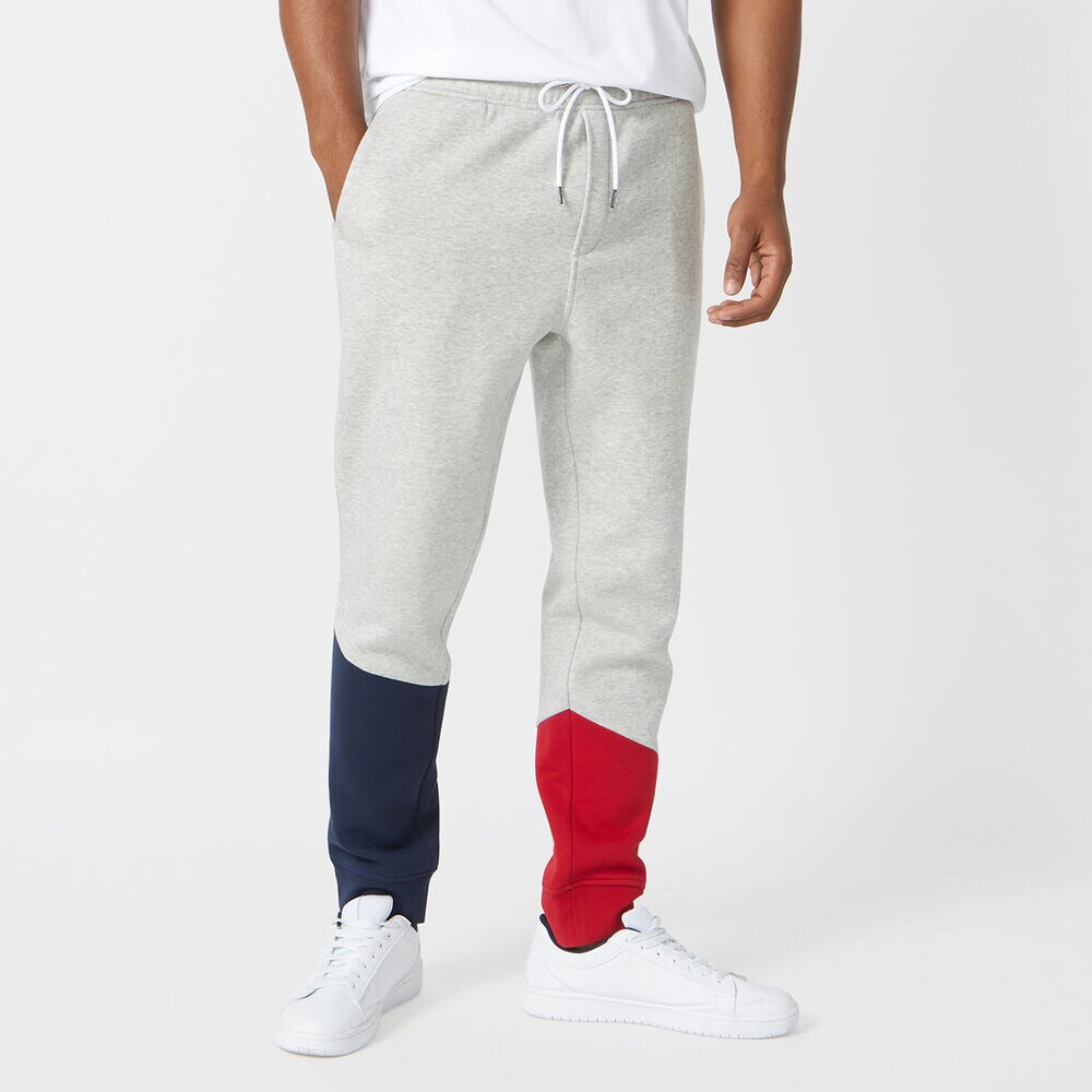 COLORBLOCK FLEECE JOGGERS,Grey Heather,large